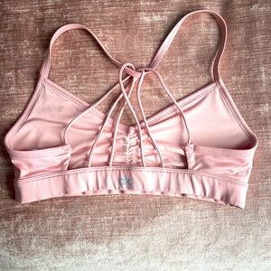 Light Pink Alo Yoga Sports Bra with Strappy Back